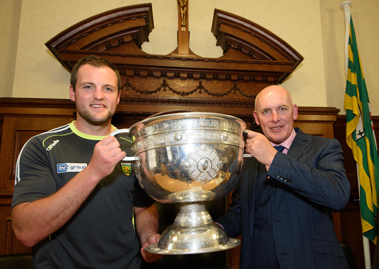 Michael Murphy and Anthony Molloy at the Civic Reception on Tuesday night.