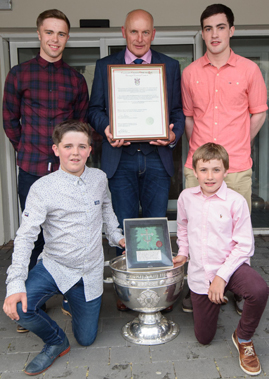 Anthony Molloy with his nephews following the Civic Reception held on Tuesday night