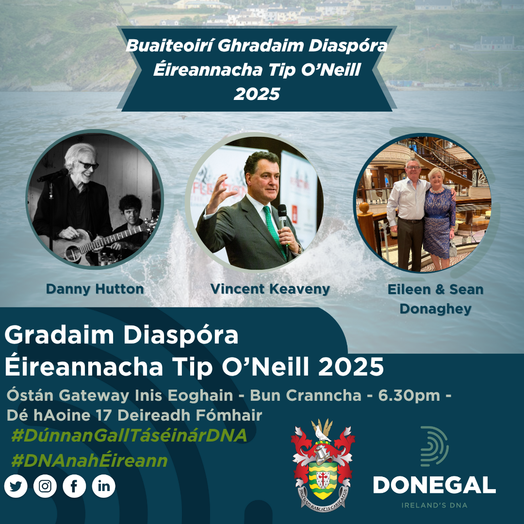 Buaiteoirí Ghradaim Diaspóra Éireannacha Tip O'Neill Fógartha