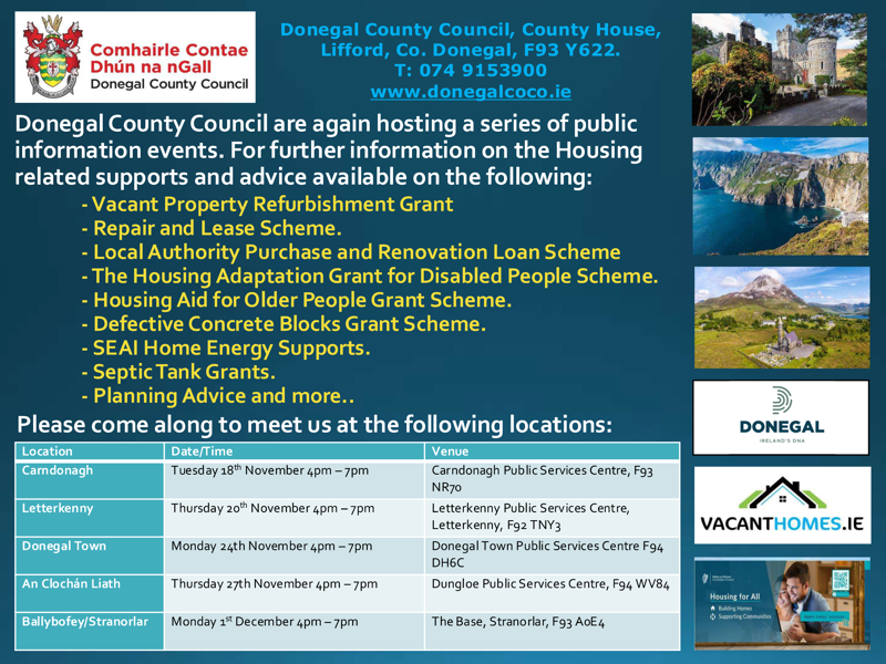 Upcoming Housing related public Information Sessions