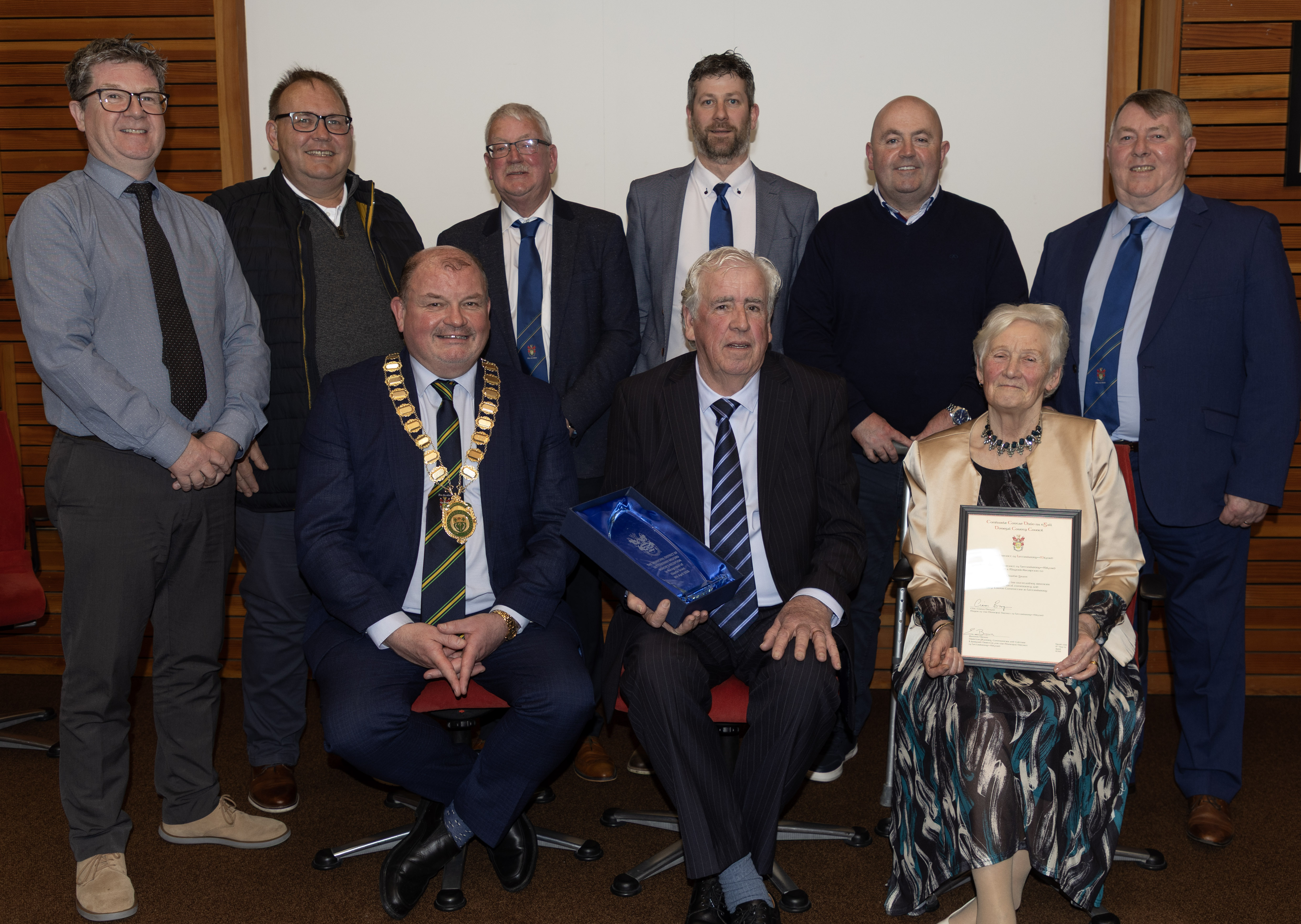 Members of the Letterkenny / Milford Municipal District hosted a Mayor’s Reception at the Public Services Centre, Letterkenny, to honour Charlie Grant for 45 years of dedicated service with the Letterkenny Tidy Towns Committee. The event recognised Charlie Grant’s outstanding contribution to the community and the vital role of volunteers in supporting Tidy Towns over the years (Photo: Clive Wasson Photography)