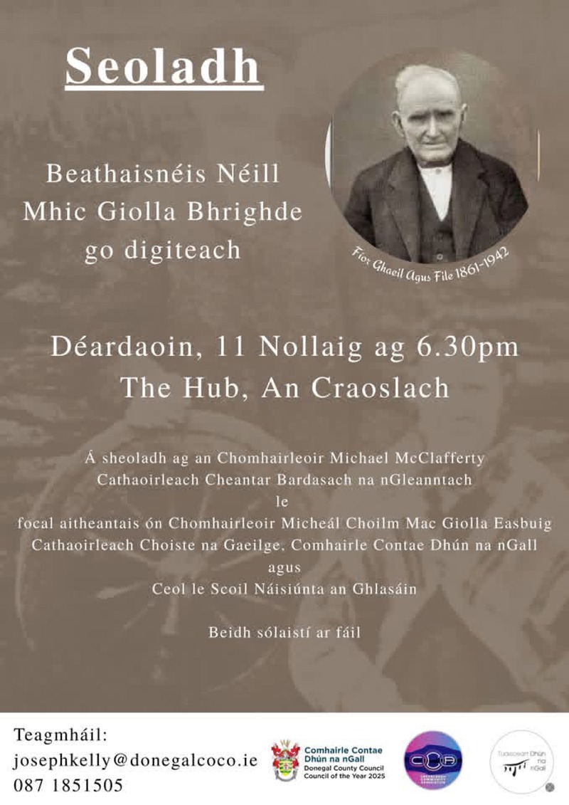 Beathaisnéis Néill Mhic Giolla Bhrighde ar fáil saor in aisce ar líne